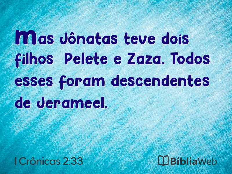 I Crônicas 2:33 em imagem para compartilhar