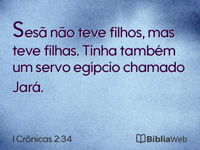 I Crônicas 2:34 em imagem para compartilhar