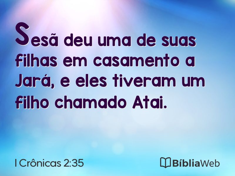 I Crônicas 2:35 em imagem para compartilhar