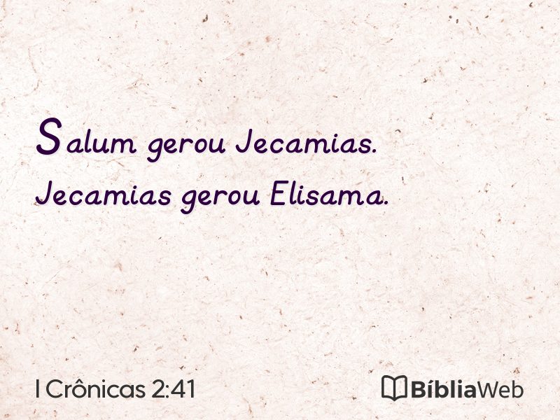 I Crônicas 2:41 em imagem para compartilhar