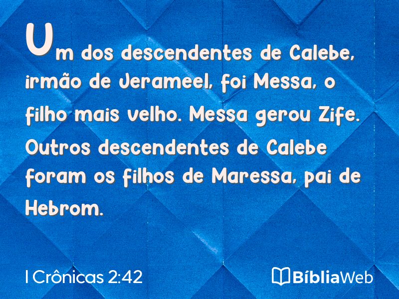 I Crônicas 2:42 em imagem para compartilhar