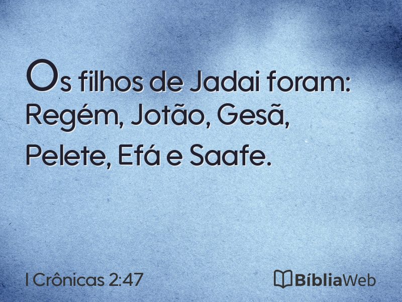 I Crônicas 2:47 em imagem para compartilhar