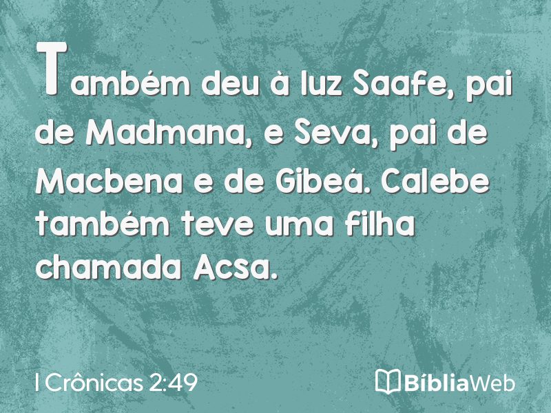 I Crônicas 2:49 em imagem para compartilhar