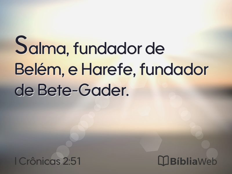 I Crônicas 2:51 em imagem para compartilhar