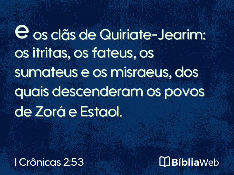 I Crônicas 2:53 em imagem para compartilhar
