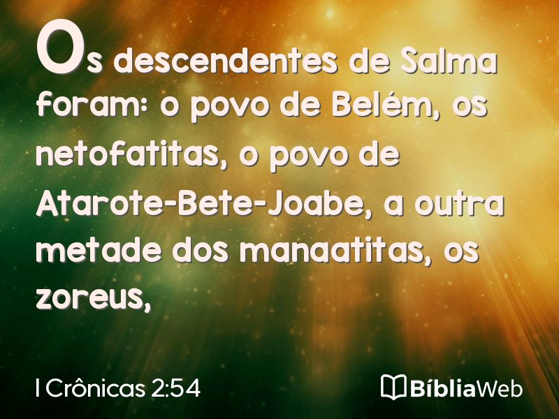 I Crônicas 2:54 em imagem para compartilhar