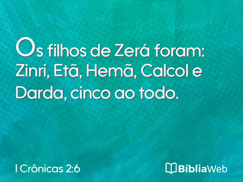 I Crônicas 2:6 em imagem para compartilhar