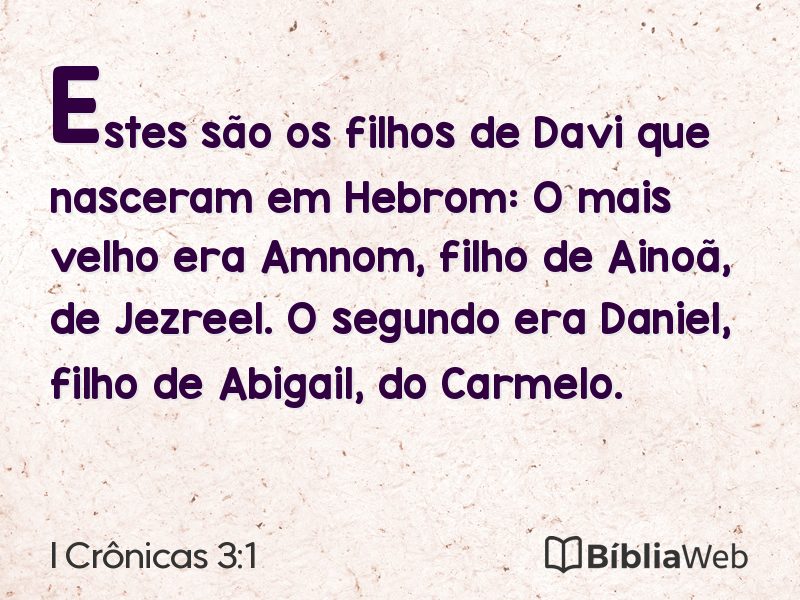 I Crônicas 3:1 em imagem para compartilhar