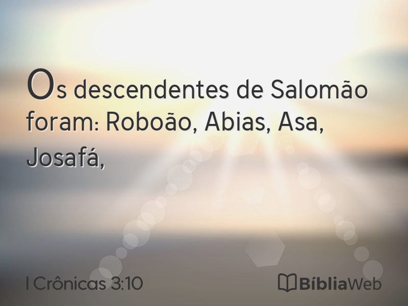 I Crônicas 3:10 em imagem para compartilhar