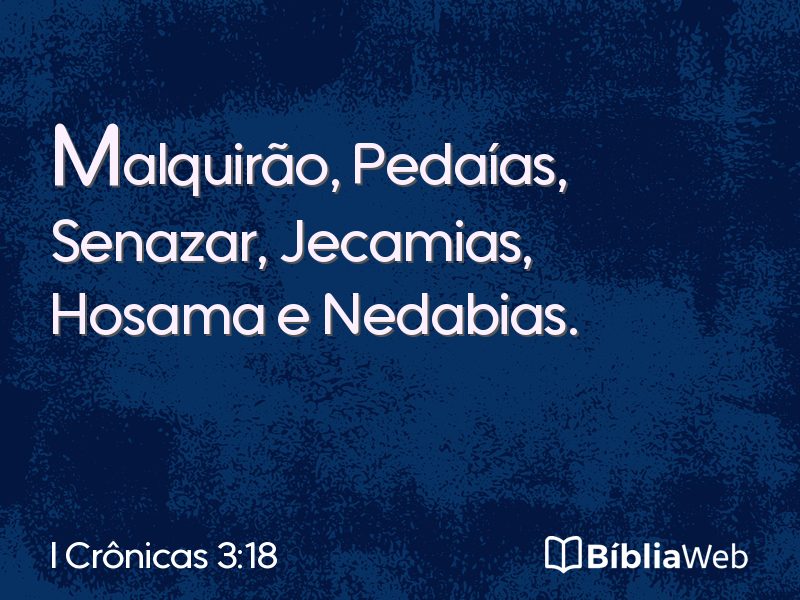 I Crônicas 3:18 em imagem para compartilhar