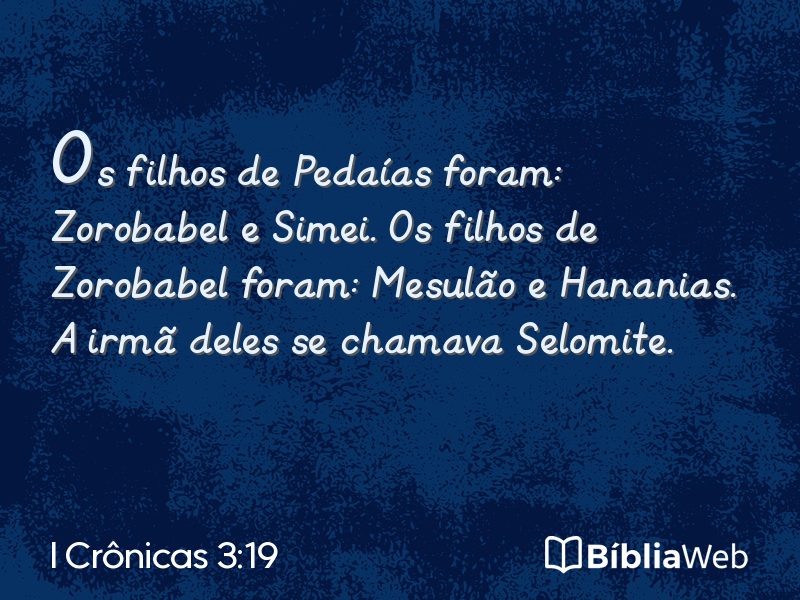 I Crônicas 3:19 em imagem para compartilhar