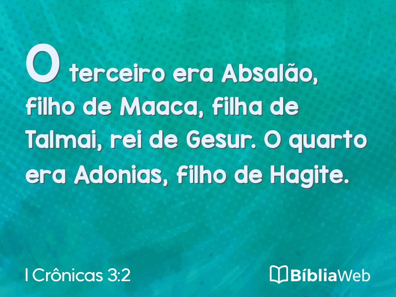 I Crônicas 3:2 em imagem para compartilhar