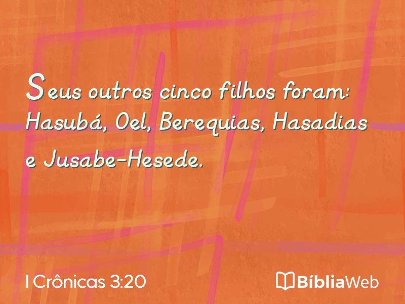 I Crônicas 3:20 em imagem para compartilhar