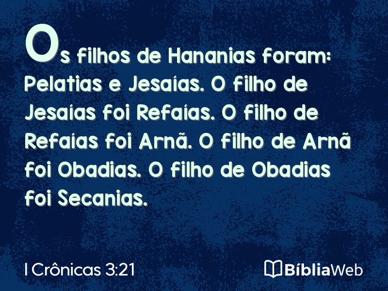 I Crônicas 3:21 em imagem para compartilhar