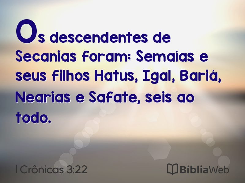 I Crônicas 3:22 em imagem para compartilhar