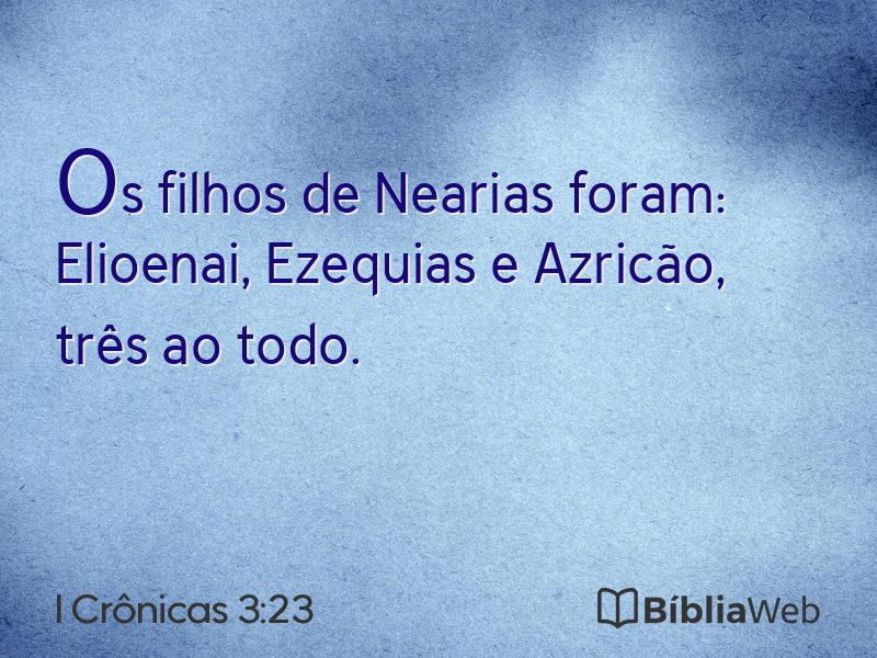 I Crônicas 3:23 em imagem para compartilhar