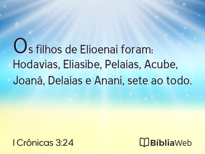 I Crônicas 3:24 em imagem para compartilhar