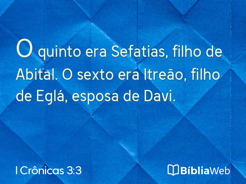 I Crônicas 3:3 em imagem para compartilhar