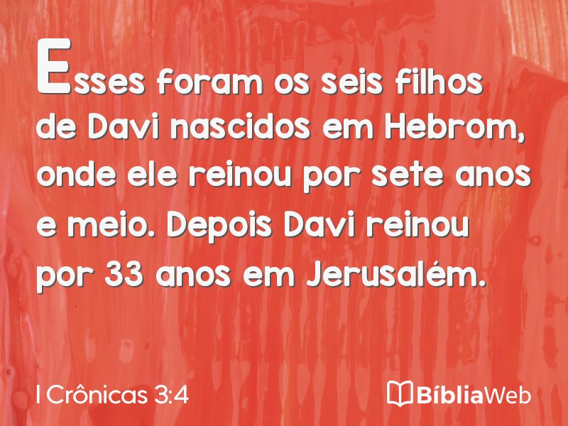 I Crônicas 3:4 em imagem para compartilhar