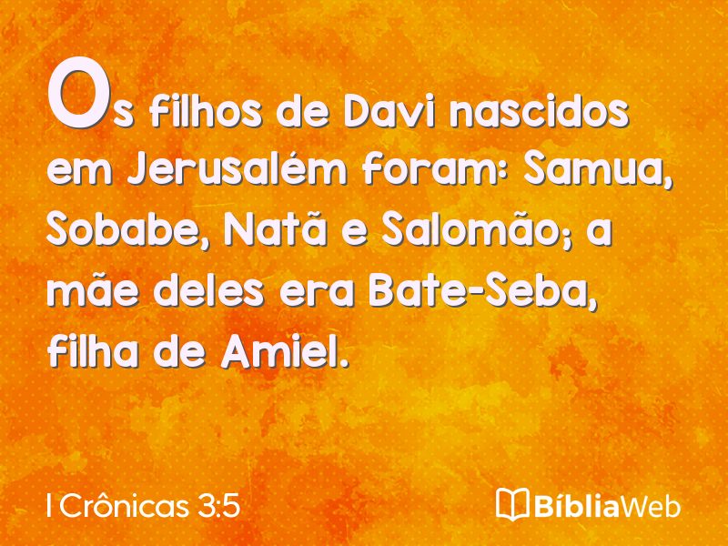 I Crônicas 3:5 em imagem para compartilhar