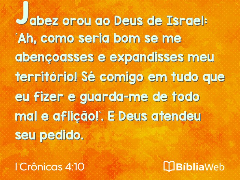 I Crônicas 4:10 em imagem para compartilhar