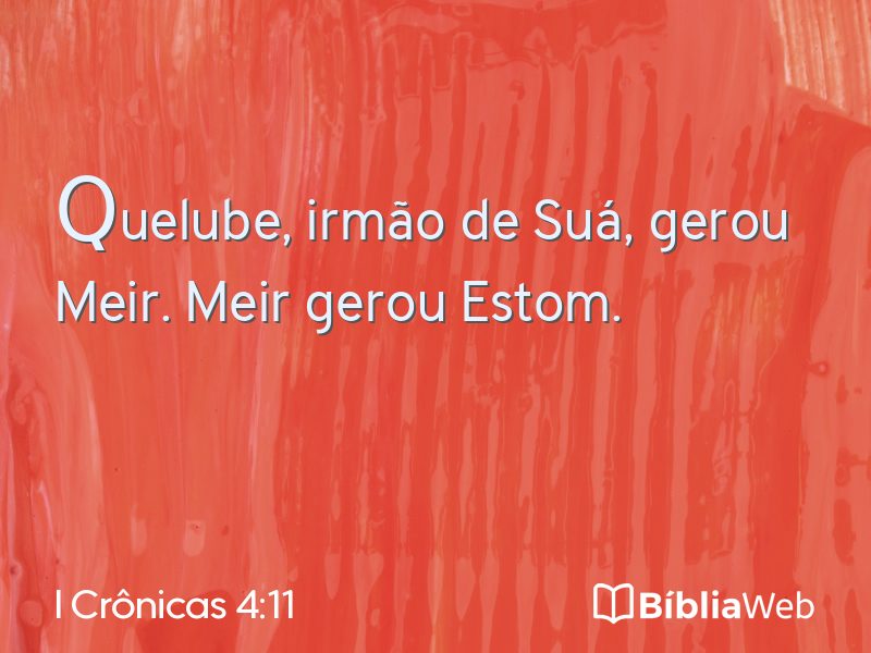 I Crônicas 4:11 em imagem para compartilhar