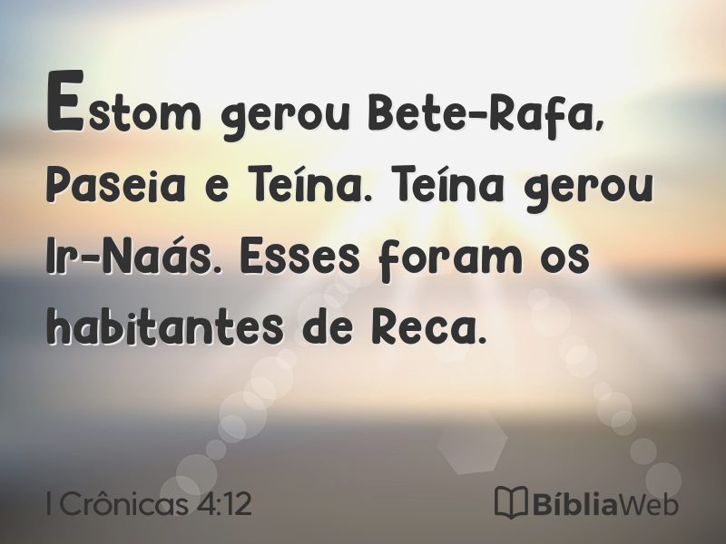 I Crônicas 4:12 em imagem para compartilhar