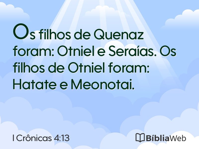 I Crônicas 4:13 em imagem para compartilhar