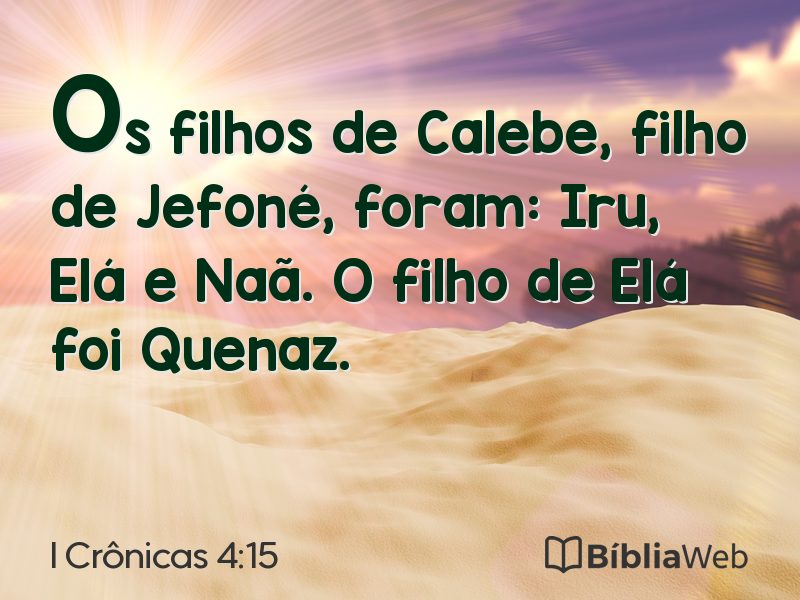 I Crônicas 4:15 em imagem para compartilhar