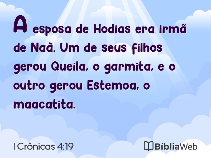 I Crônicas 4:19 em imagem para compartilhar