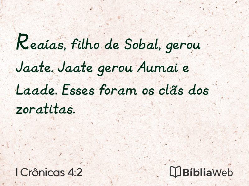I Crônicas 4:2 em imagem para compartilhar