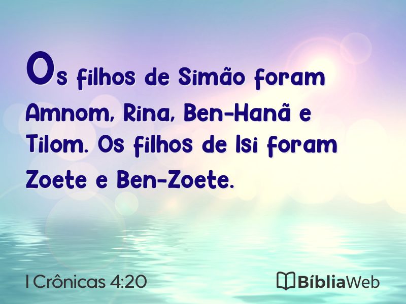 I Crônicas 4:20 em imagem para compartilhar