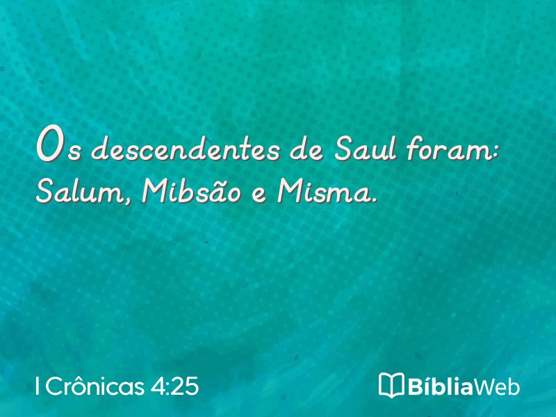 I Crônicas 4:25 em imagem para compartilhar