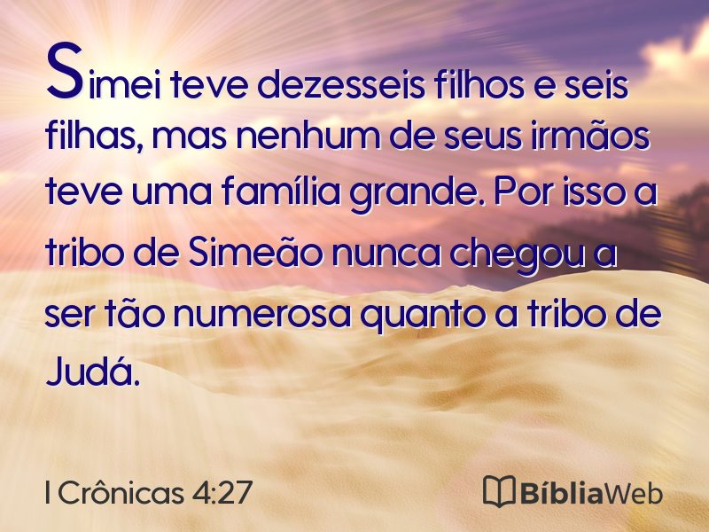 I Crônicas 4:27 em imagem para compartilhar