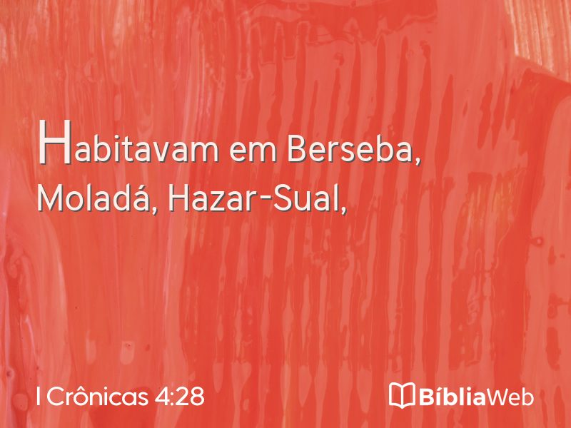 I Crônicas 4:28 em imagem para compartilhar