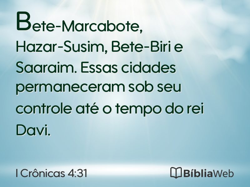 I Crônicas 4:31 em imagem para compartilhar