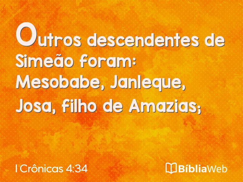 I Crônicas 4:34 em imagem para compartilhar