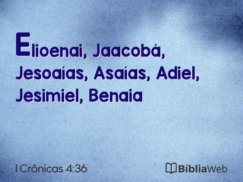 I Crônicas 4:36 em imagem para compartilhar