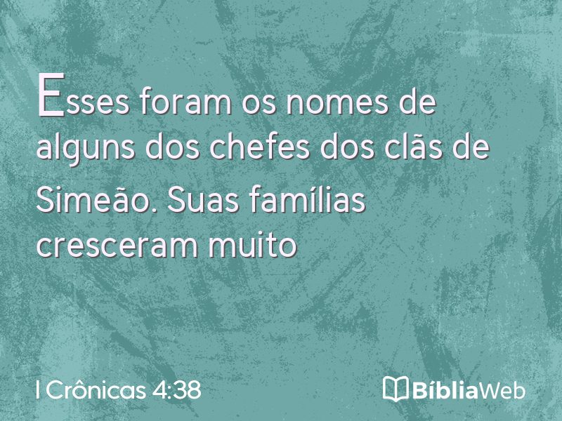 I Crônicas 4:38 em imagem para compartilhar