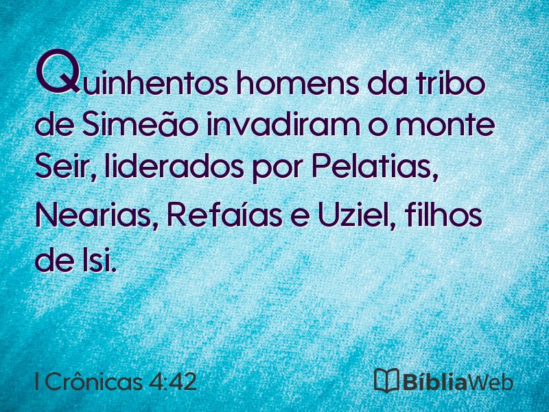 I Crônicas 4:42 em imagem para compartilhar