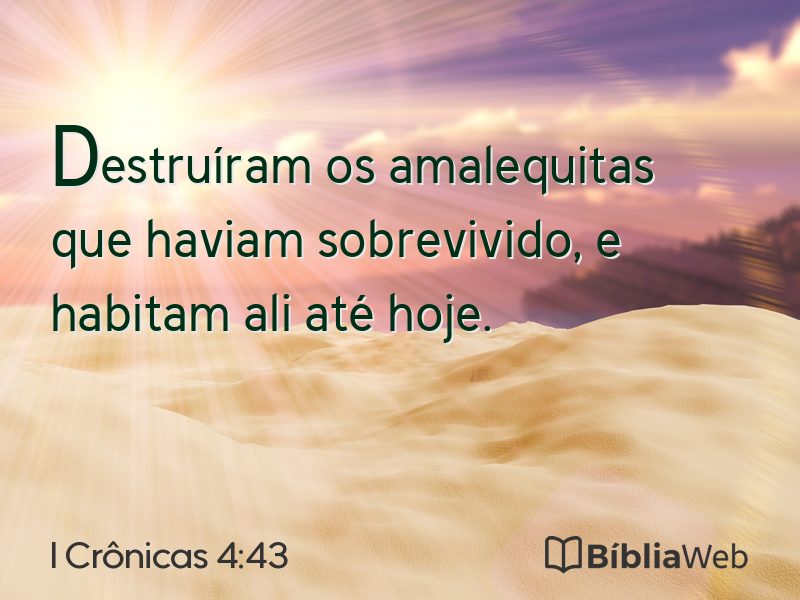 I Crônicas 4:43 em imagem para compartilhar