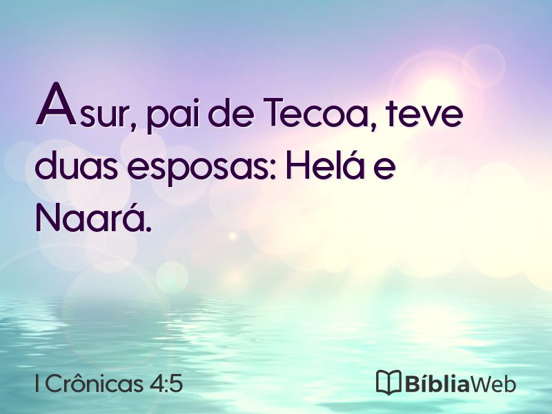 I Crônicas 4:5 em imagem para compartilhar