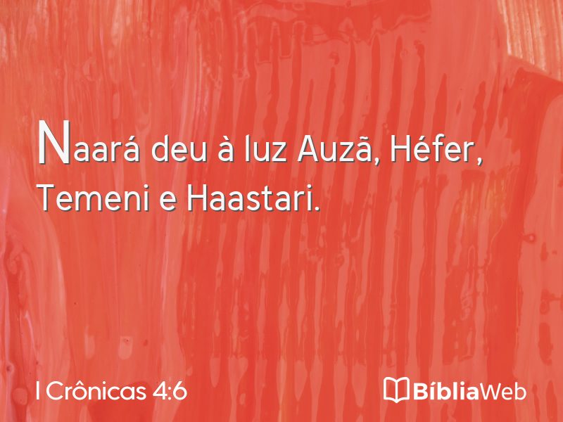 I Crônicas 4:6 em imagem para compartilhar
