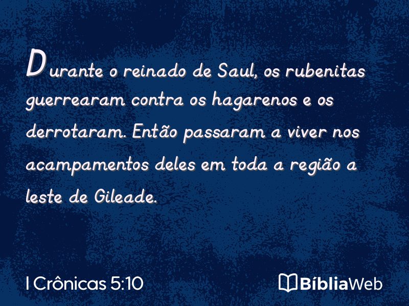 I Crônicas 5:10 em imagem para compartilhar