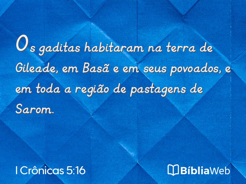 I Crônicas 5:16 em imagem para compartilhar