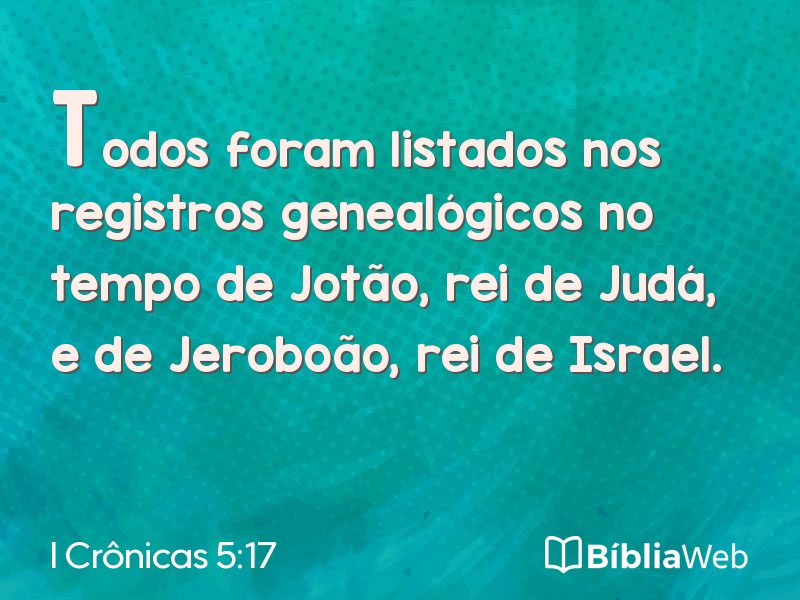I Crônicas 5:17 em imagem para compartilhar