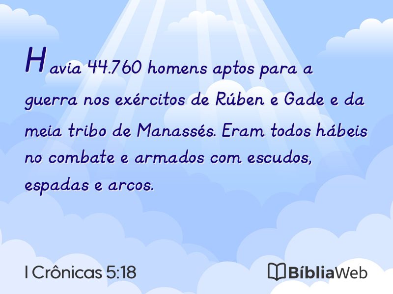 I Crônicas 5:18 em imagem para compartilhar