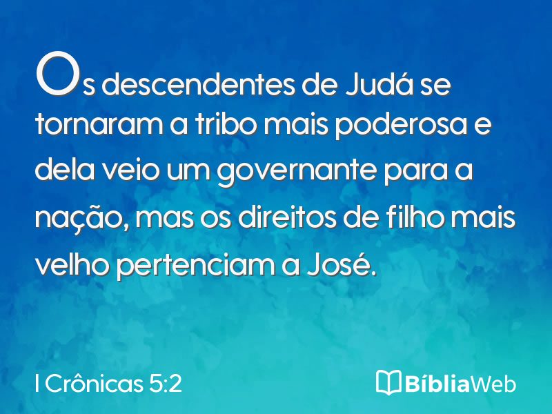 I Crônicas 5:2 em imagem para compartilhar
