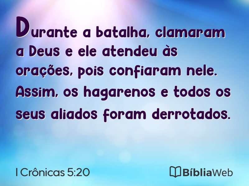 I Crônicas 5:20 em imagem para compartilhar