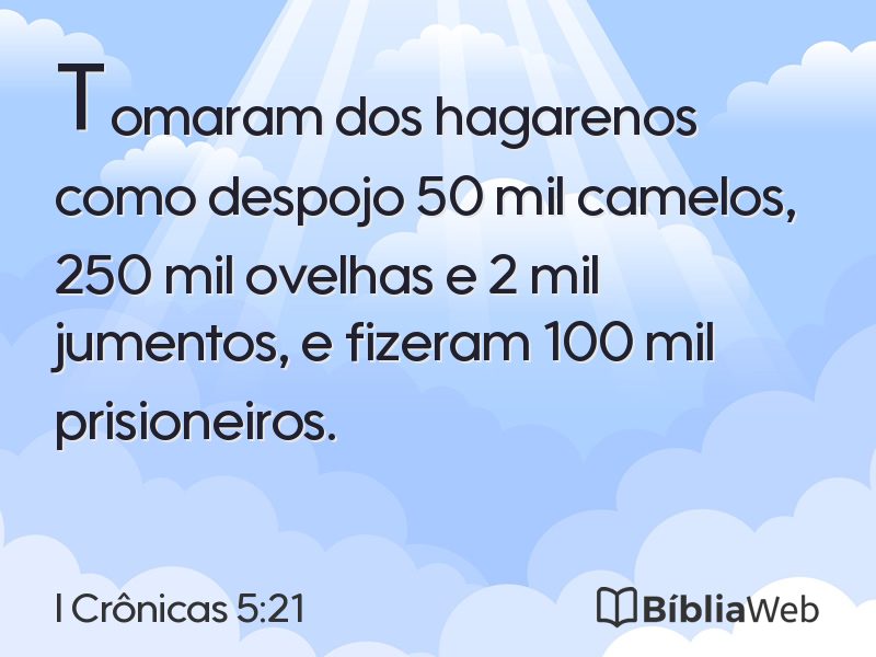 I Crônicas 5:21 em imagem para compartilhar